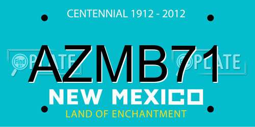 AZMB71 New Mexico License Plate