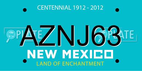 AZNJ63 New Mexico License Plate