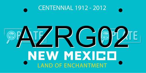 AZRG02 New Mexico License Plate