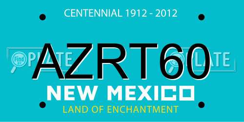 AZRT60 New Mexico License Plate