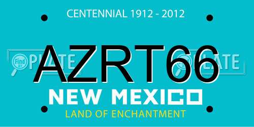 AZRT66 New Mexico License Plate