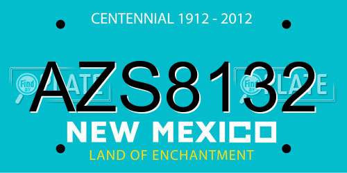 AZS8132 New Mexico License Plate