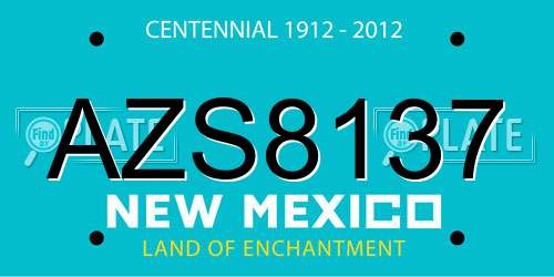 AZS8137 New Mexico License Plate