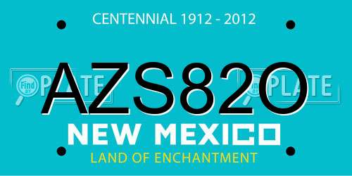 AZS82O New Mexico License Plate