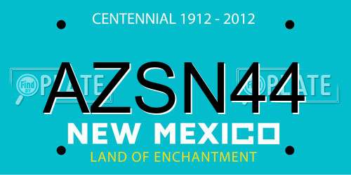 AZSN44 New Mexico License Plate