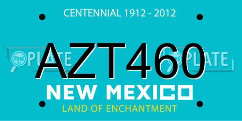 AZT460 New Mexico License Plate