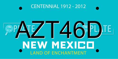 AZT46D New Mexico License Plate