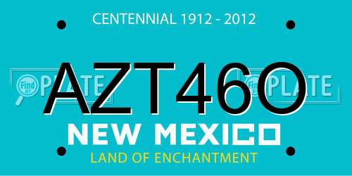 AZT46O New Mexico License Plate