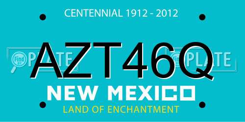 AZT46Q New Mexico License Plate