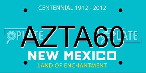 AZTA60 New Mexico License Plate
