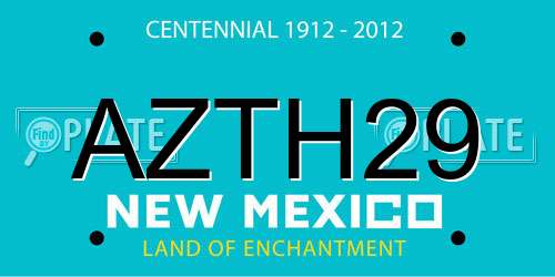 AZTH29 New Mexico License Plate