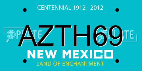 AZTH69 New Mexico License Plate