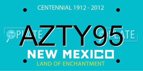 AZTY95 New Mexico License Plate