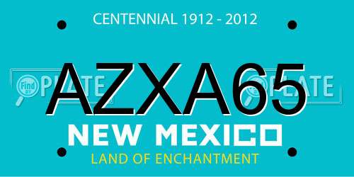 AZXA65 New Mexico License Plate