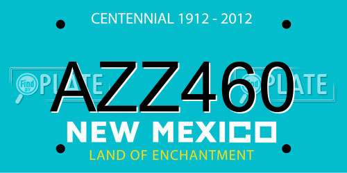 AZZ460 New Mexico License Plate