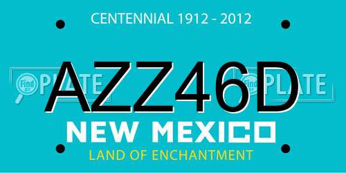 AZZ46D New Mexico License Plate