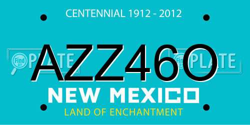 AZZ46O New Mexico License Plate