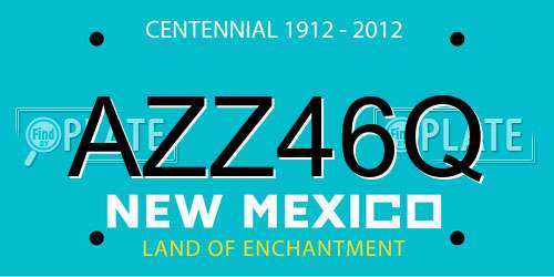 AZZ46Q New Mexico License Plate