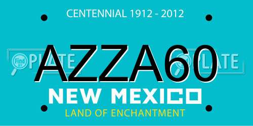 AZZA60 New Mexico License Plate