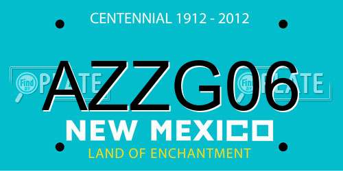 AZZG06 New Mexico License Plate