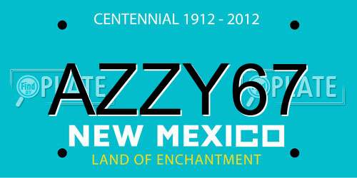 AZZY67 New Mexico License Plate