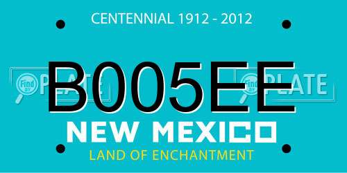 B005EE New Mexico License Plate