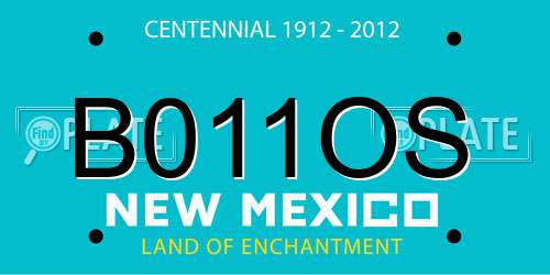 B011OS New Mexico License Plate