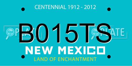 B015TS New Mexico License Plate