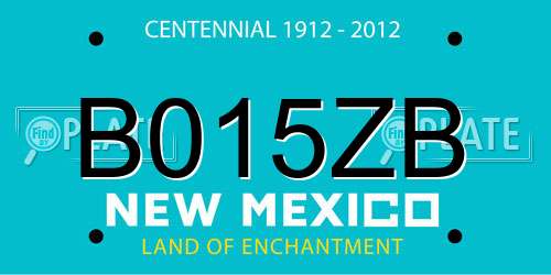 B015ZB New Mexico License Plate