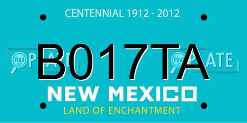 B017TA New Mexico License Plate