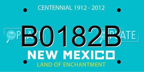 B0182B New Mexico License Plate