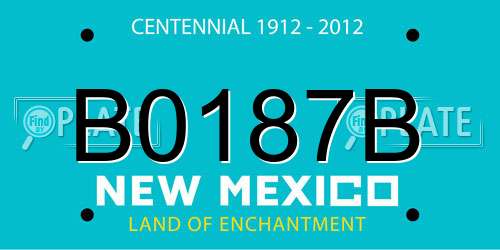 B0187B New Mexico License Plate