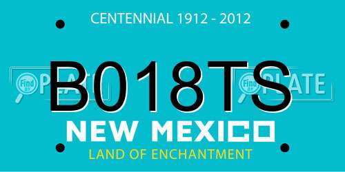 B018TS New Mexico License Plate