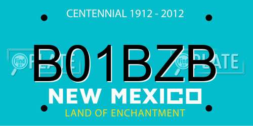 B01BZB New Mexico License Plate