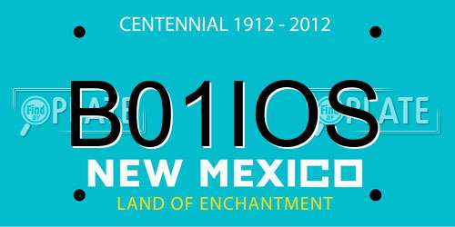B01IOS New Mexico License Plate