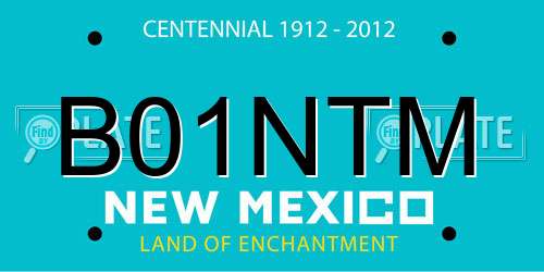 B01NTM New Mexico License Plate