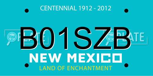 B01SZB New Mexico License Plate
