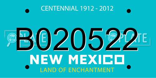 B020522 New Mexico License Plate