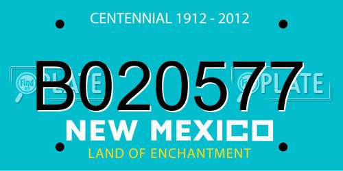 B020577 New Mexico License Plate