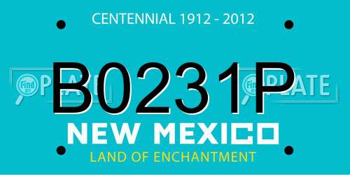 B0231P New Mexico License Plate
