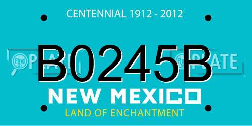 B0245B New Mexico License Plate