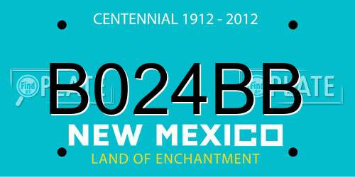 B024BB New Mexico License Plate