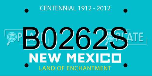 B0262S New Mexico License Plate