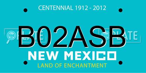 B02ASB New Mexico License Plate