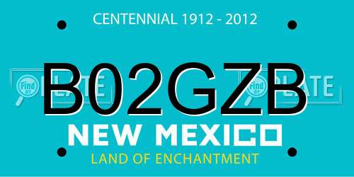B02GZB New Mexico License Plate