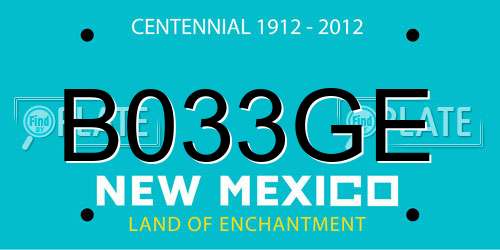 B033GE New Mexico License Plate