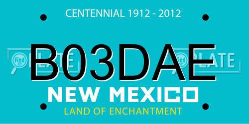 B03DAE New Mexico License Plate