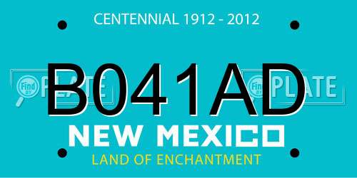 B041AD New Mexico License Plate