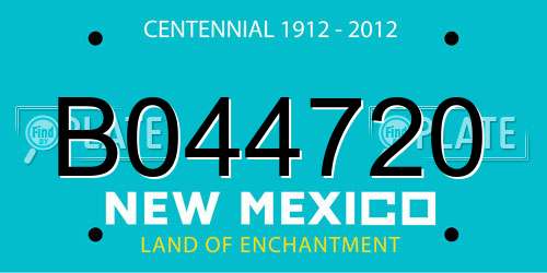 B044720 New Mexico License Plate