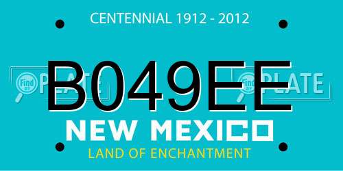 B049EE New Mexico License Plate